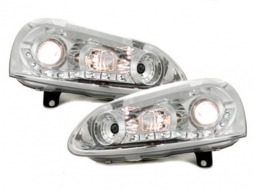 DAYLINE LED DRL Headlights suitable for VW Golf V (2003-2009) suitable for VW Jetta (2005-2011) Chrome-image-54990