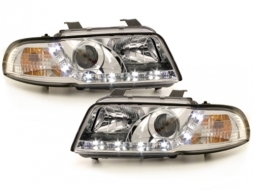 image-36-DAYLINE LED Headlights suitable for Audi A4 B5 (11.1994-12.1998) Chrome