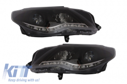 DAYLINE LED Phares pour VW Passat CC 2008-2012 Noir DRL HID Look Lentille-image-6015079