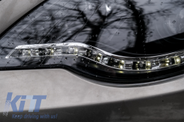 DAYLINE LED Phares pour VW Passat CC 2008-2012 Noir DRL HID Look Lentille-image-6059458