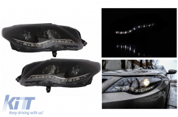 DAYLINE LED Phares pour VW Passat CC 2008-2012 Noir DRL HID Look Lentille-image-6091539
