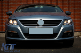 DAYLINE LED Phares pour VW Passat CC 2008-2012 Noir DRL HID Look Lentille-image-6096014