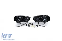 DE Doppelscheinwerfer H1 H3 schwarz Paar geeignet für VW Golf 3 91-97-image-6190384