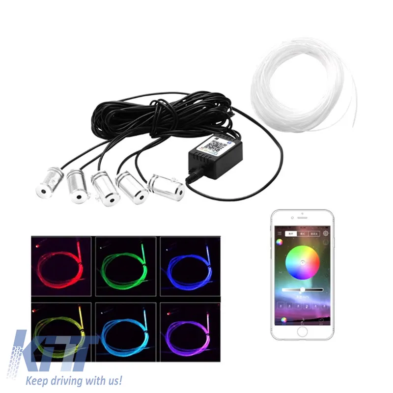 Decoration Car Optic Fiber Led Kit With Smart Bluetooth RGB