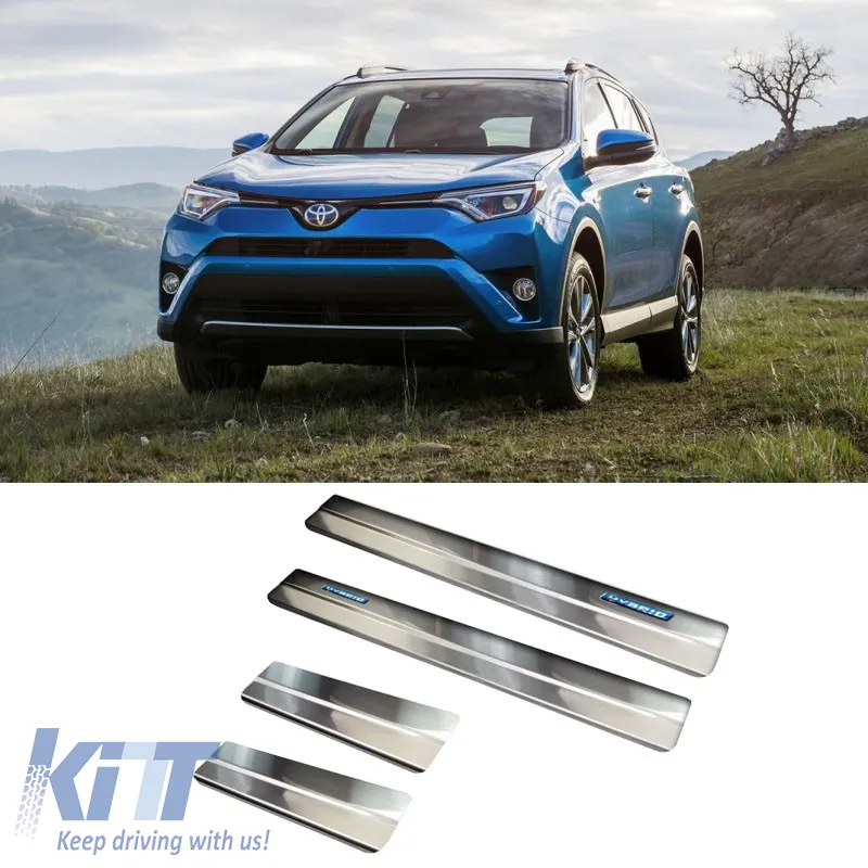 Decorative Interior Door Sills suitable for Toyota Rav4 16-18 / Toyota C-HR 2016+ Hybrid Chrome 4 Pcs