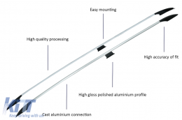Decorative Roof Rails suitable for Mercedes V-Class W447 (2014-Up) Short Wheelbase (SWB) Aluminium-image-6069464