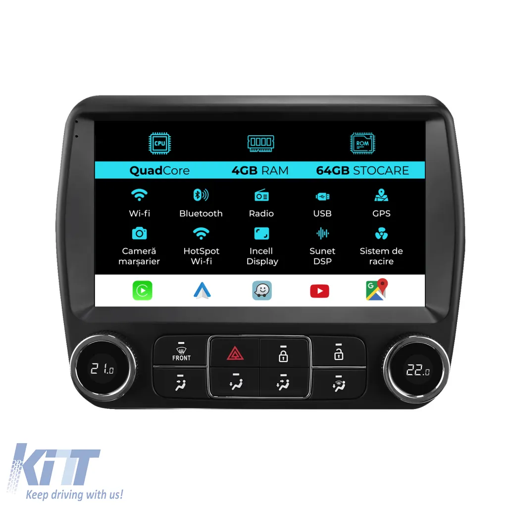 Dedicated Navigation suitable for Chevrolet Camaro (2010-2015), QuadCore, 9 Inch, 4Gb Ram, 64Gb Storage, Android Auto, Carplay
