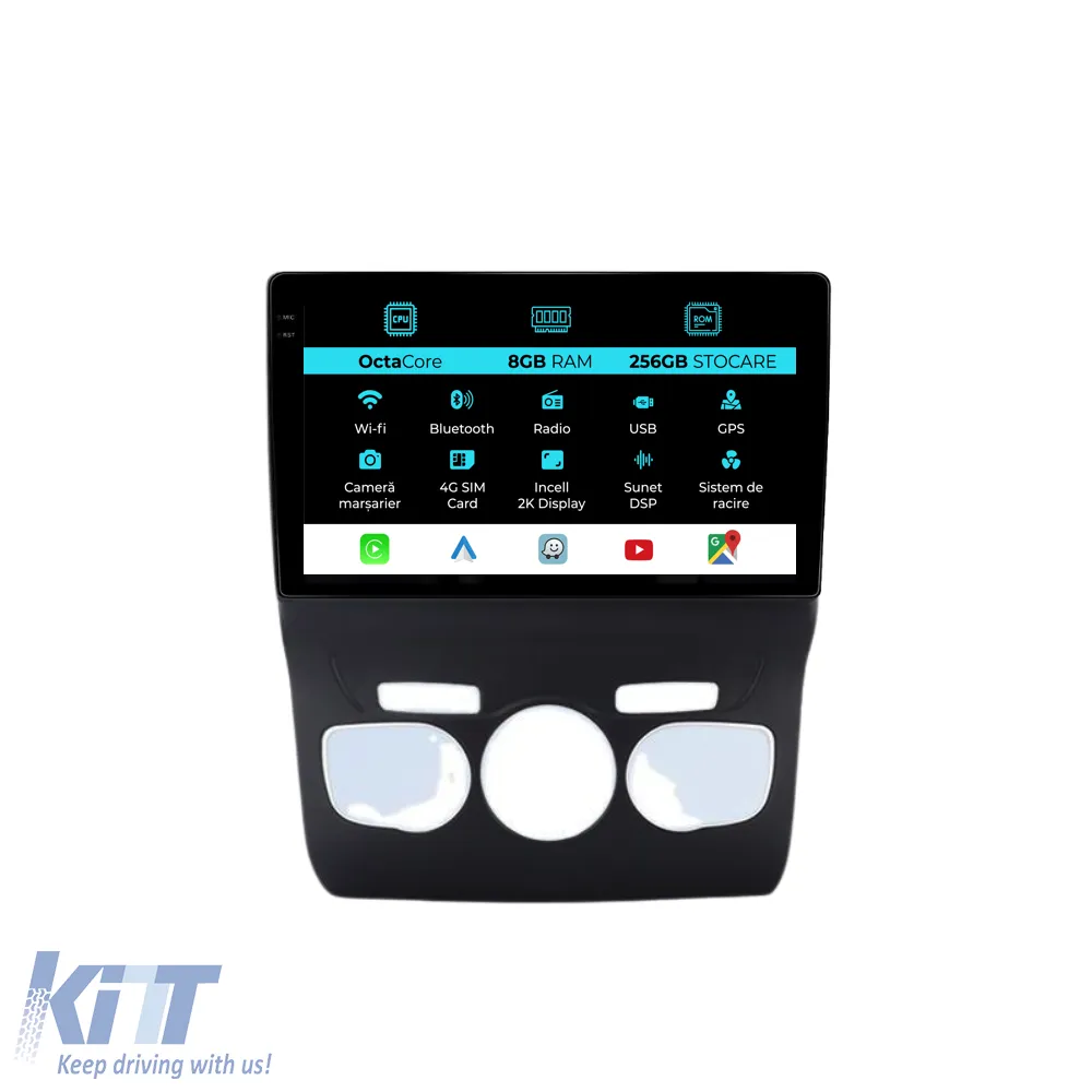 Dedicated Navigation suitable for Citroen C4L (2013 - 2016), 2K, 8GB RAM, 256GB Storage, Android Auto, Carplay