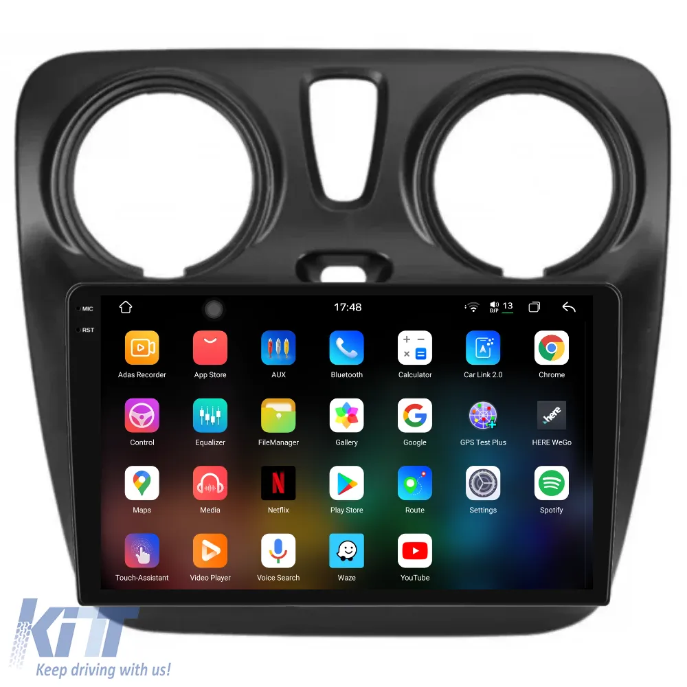 Dedicated Navigation suitable for Dacia Dokker (2010 - 2020), 2K, 12GB RAM, 256GB Storage, Android Auto, Carplay