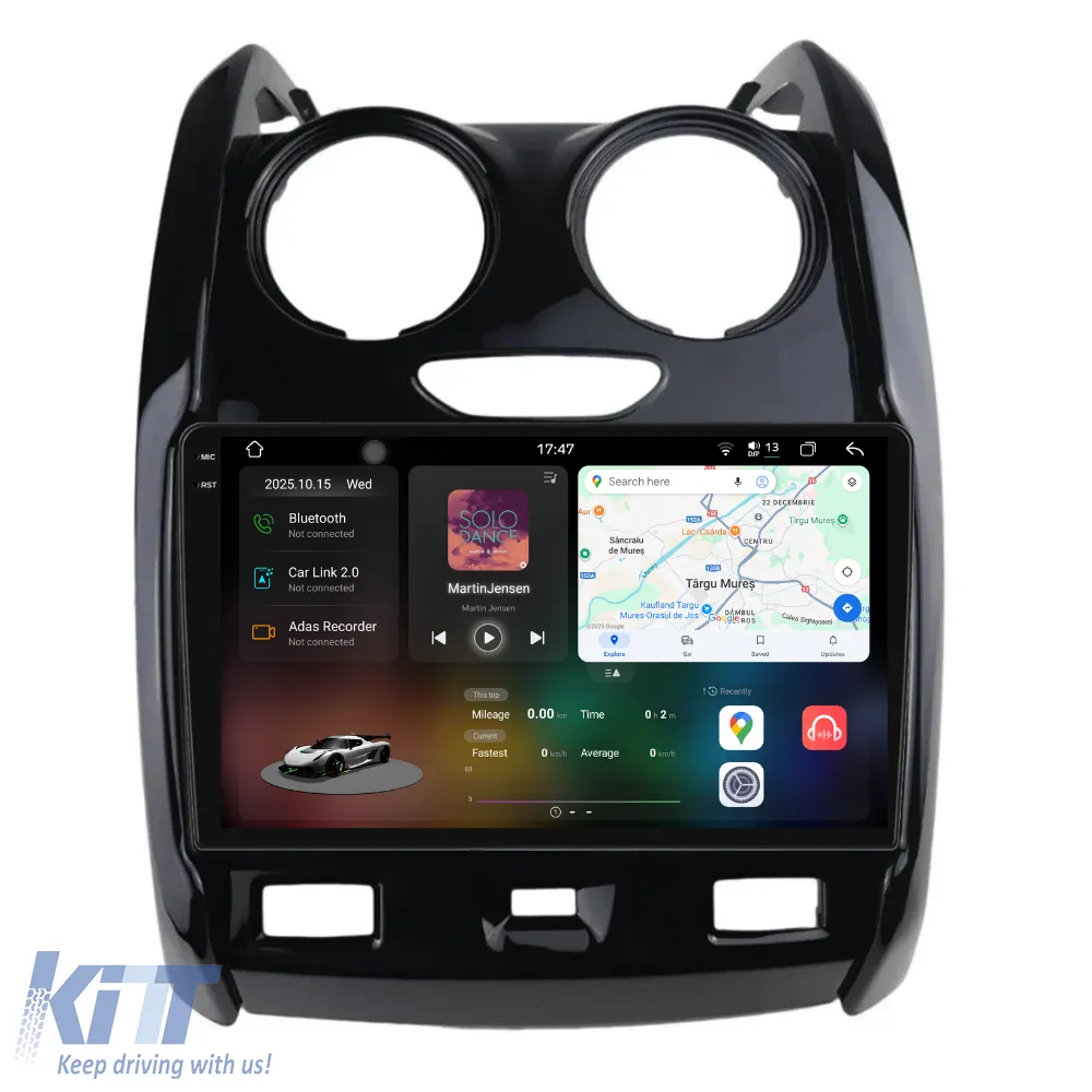 Dedicated Navigation suitable for Dacia Duster (2010 - 2020), 2K, 12GB RAM, 256GB Storage, Android Auto, Carplay