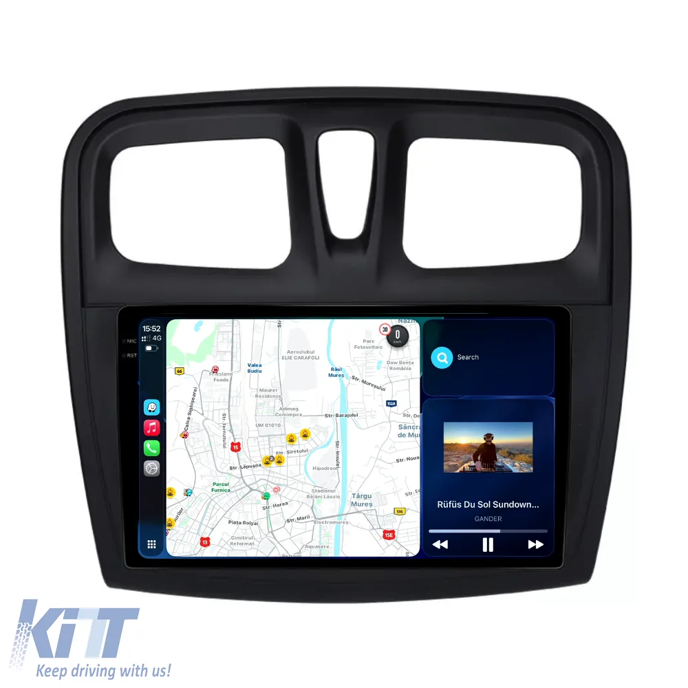 Dedicated Navigation suitable for Dacia Sandero (2010 - 2020), 2K, 8Gb RAM, 256Gb Storage, Android Auto, Carplay