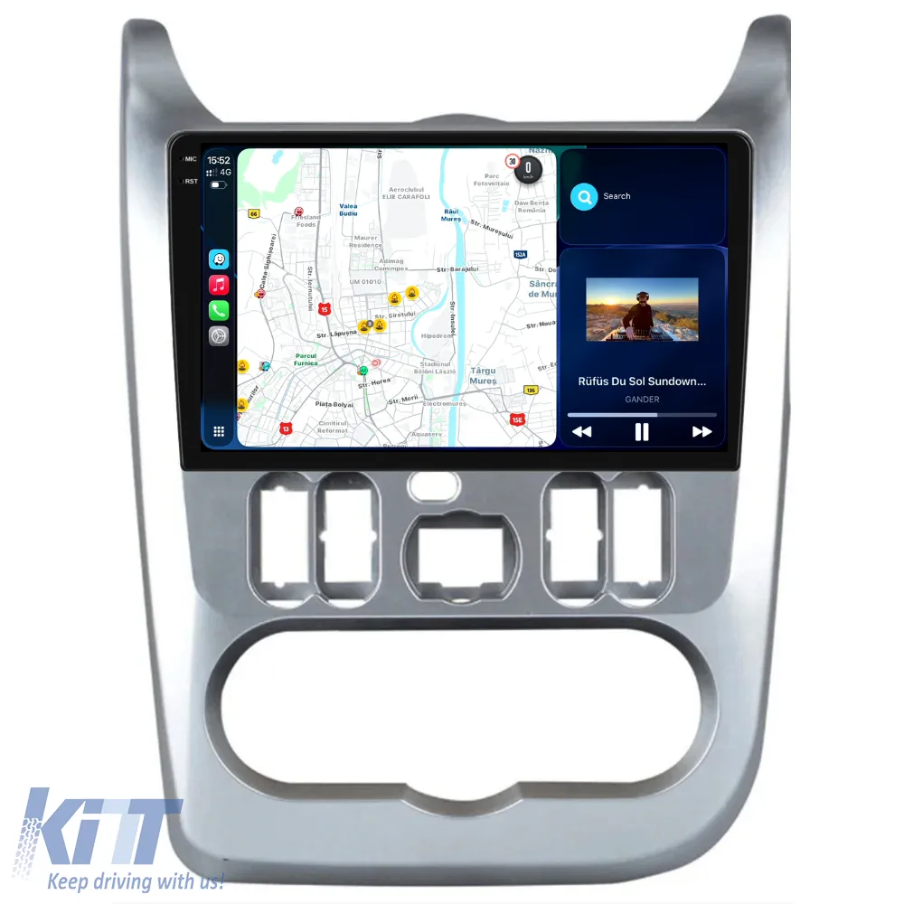 Dedicated Navigation suitable for Dacia Sandero (2010 - 2020), 2K, 8Gb RAM, 256Gb Storage, Android Auto, Carplay