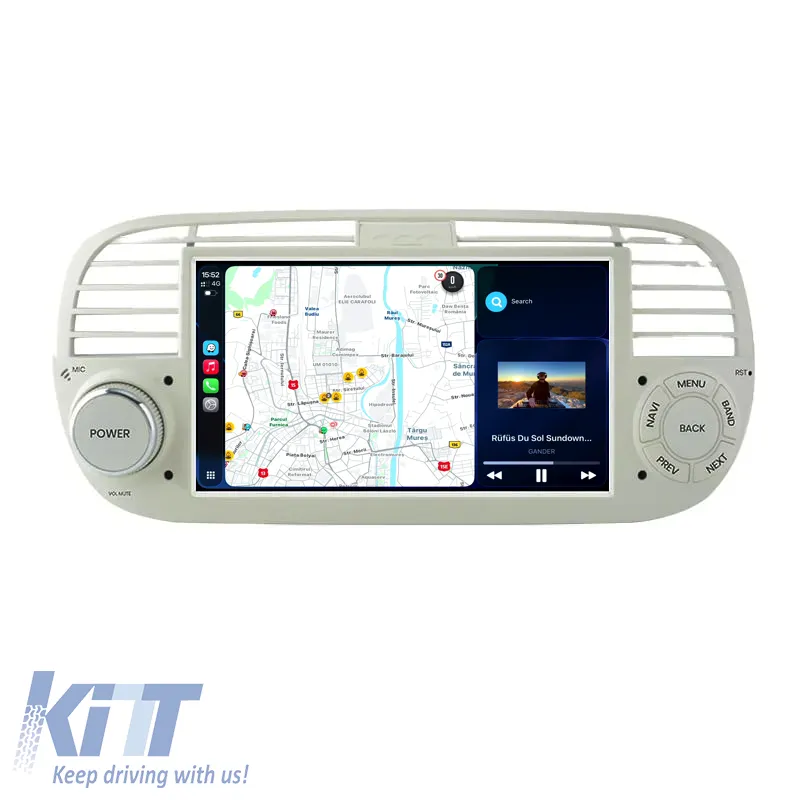 Dedicated Navigation suitable for Fiat 500 (2007 - 2015), 7 Inch, 4Gb Ram, 64Gb Storage, Android Auto, Carplay