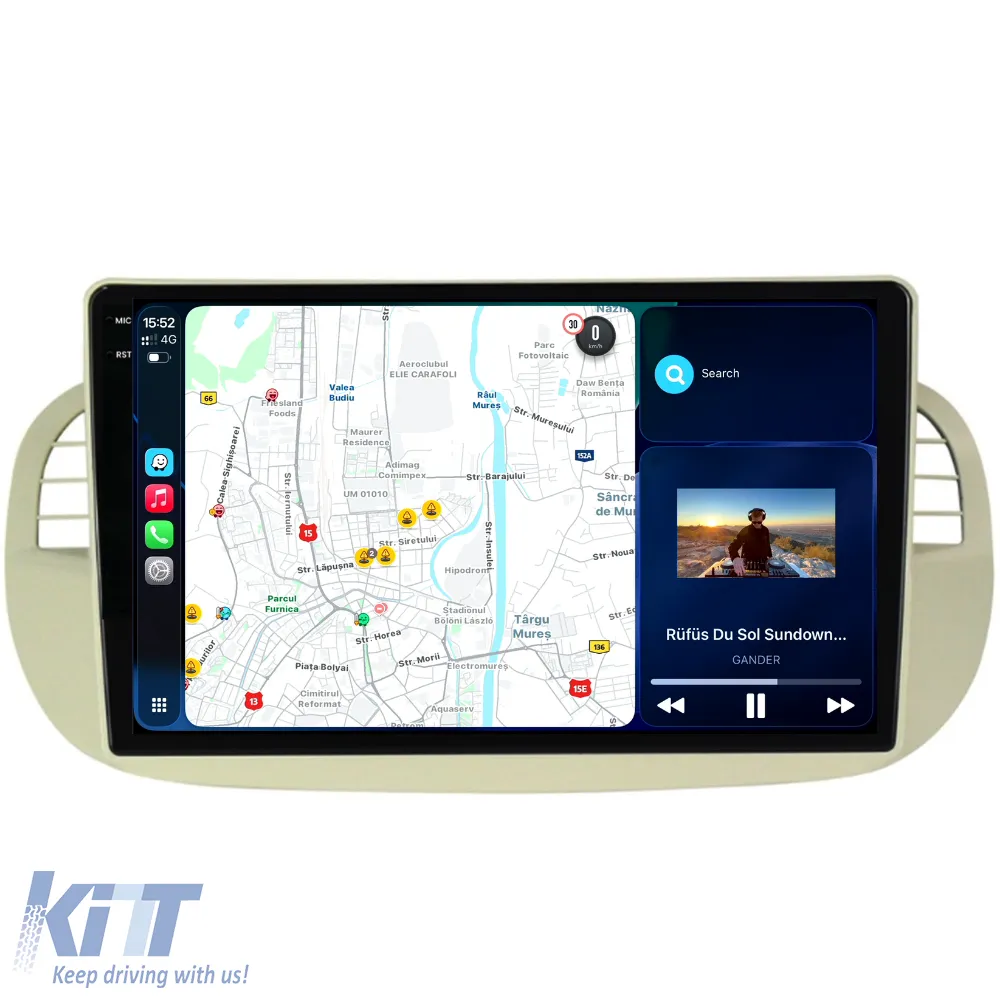 Dedicated Navigation suitable for Fiat 500 (2007 - 2015), 2K, 8Gb RAM, 256Gb Storage, Android Auto, Carplay