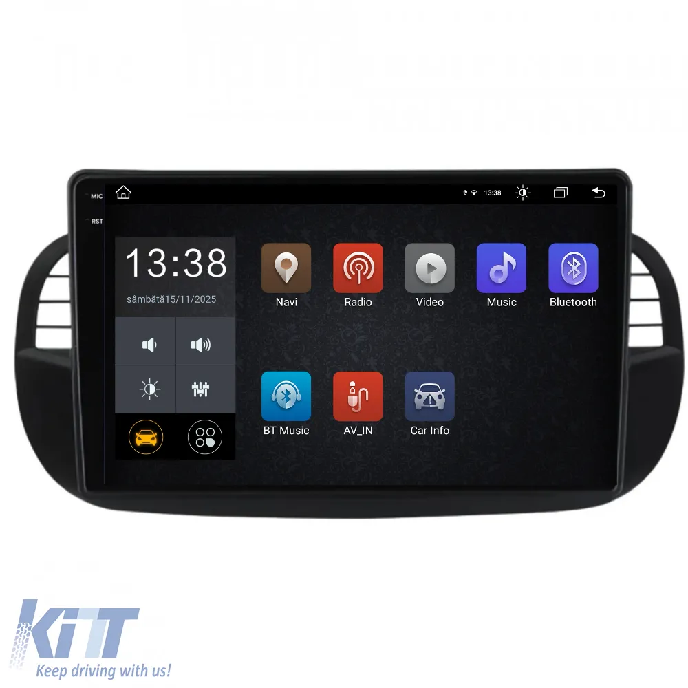 Dedicated Navigation suitable for Fiat 500 (2007 - 2015), 2K, 8GB RAM, 256GB Storage, Android Auto, Carplay