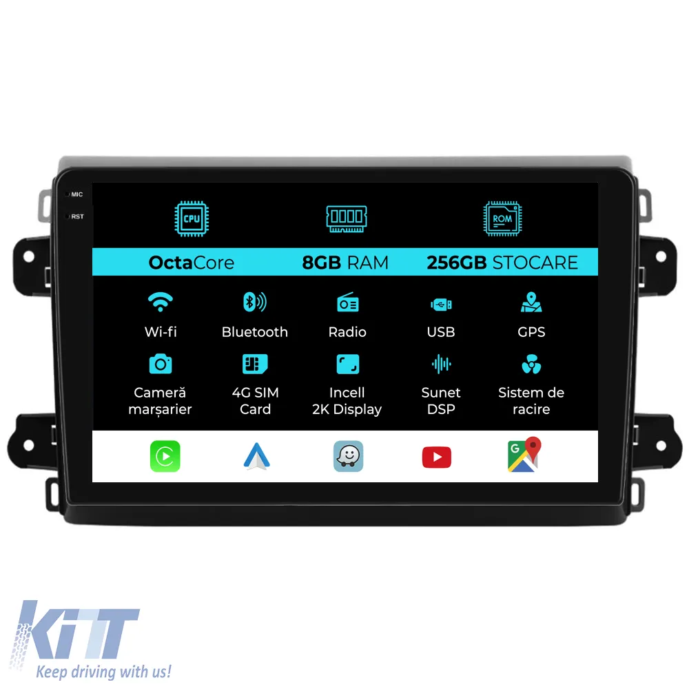 Dedicated Navigation suitable for Fiat Ducato (2006 - 2022), 2K, 8Gb RAM, 256Gb Storage, Android Auto, Carplay