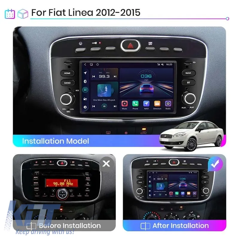 Dedicated Navigation suitable for Fiat Linea (2006-2012), 7 Inch, 4Gb Ram, 64Gb Storage, Android Auto, Carplay