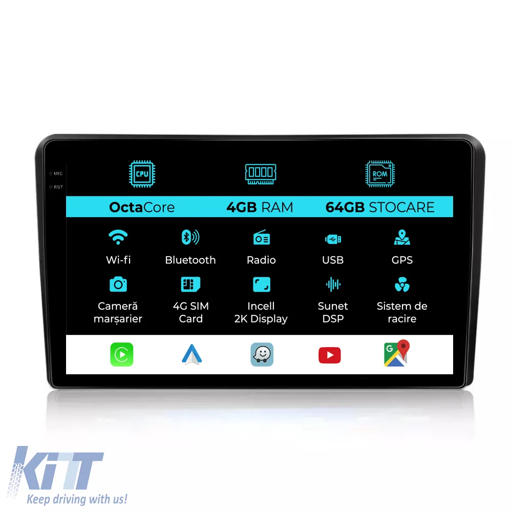 Dedicated Navigation suitable for Fiat Panda (2003 - 2012), 2K, 4Gb RAM, 64Gb Storage, Android Auto, Carplay