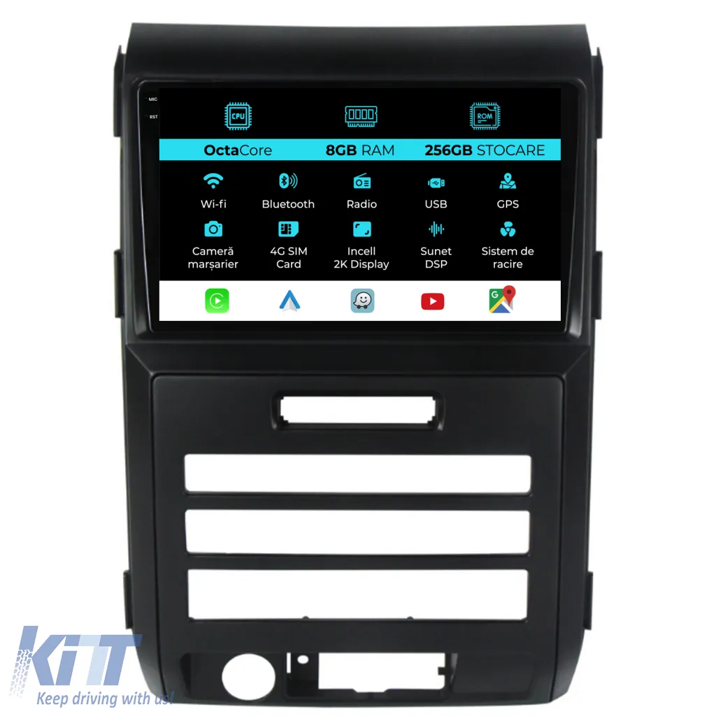 Dedicated Navigation suitable for Ford F150 (2008 - 2014), 2K, 8Gb RAM, 256Gb Storage, Android Auto, Carplay