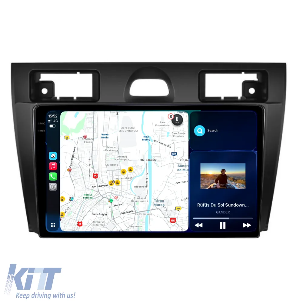 Dedicated Navigation suitable for Ford Fiesta (2004 - 2009), 2K, 8Gb RAM, 256Gb Storage, Android Auto, Carplay