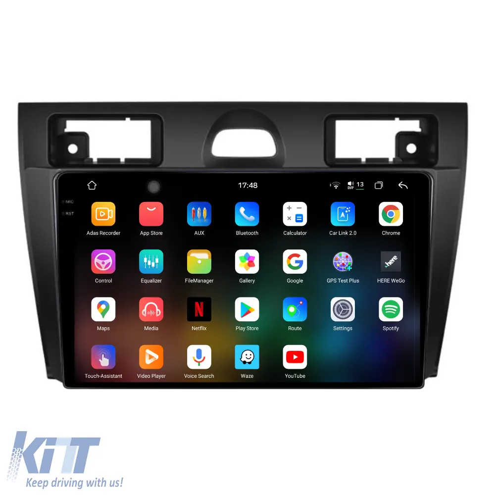 Dedicated Navigation suitable for Ford Fiesta (2004 - 2009), 2K, 12Gb RAM, 256Gb Storage, Android Auto, Carplay