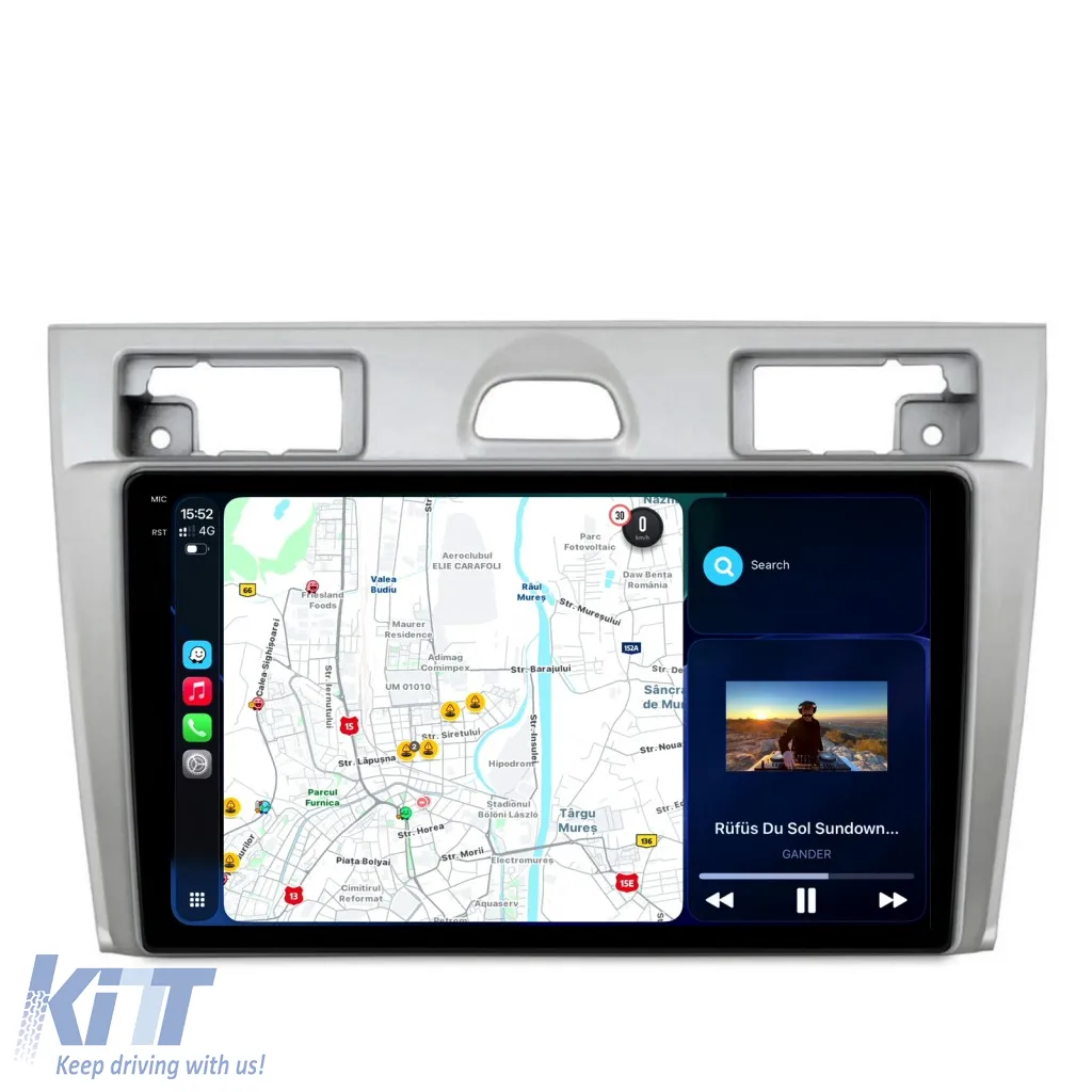 Dedicated Navigation suitable for Ford Fiesta (2004 - 2009), 9 Inch, 6Gb Ram, 128Gb Storage, Android Auto, Carplay