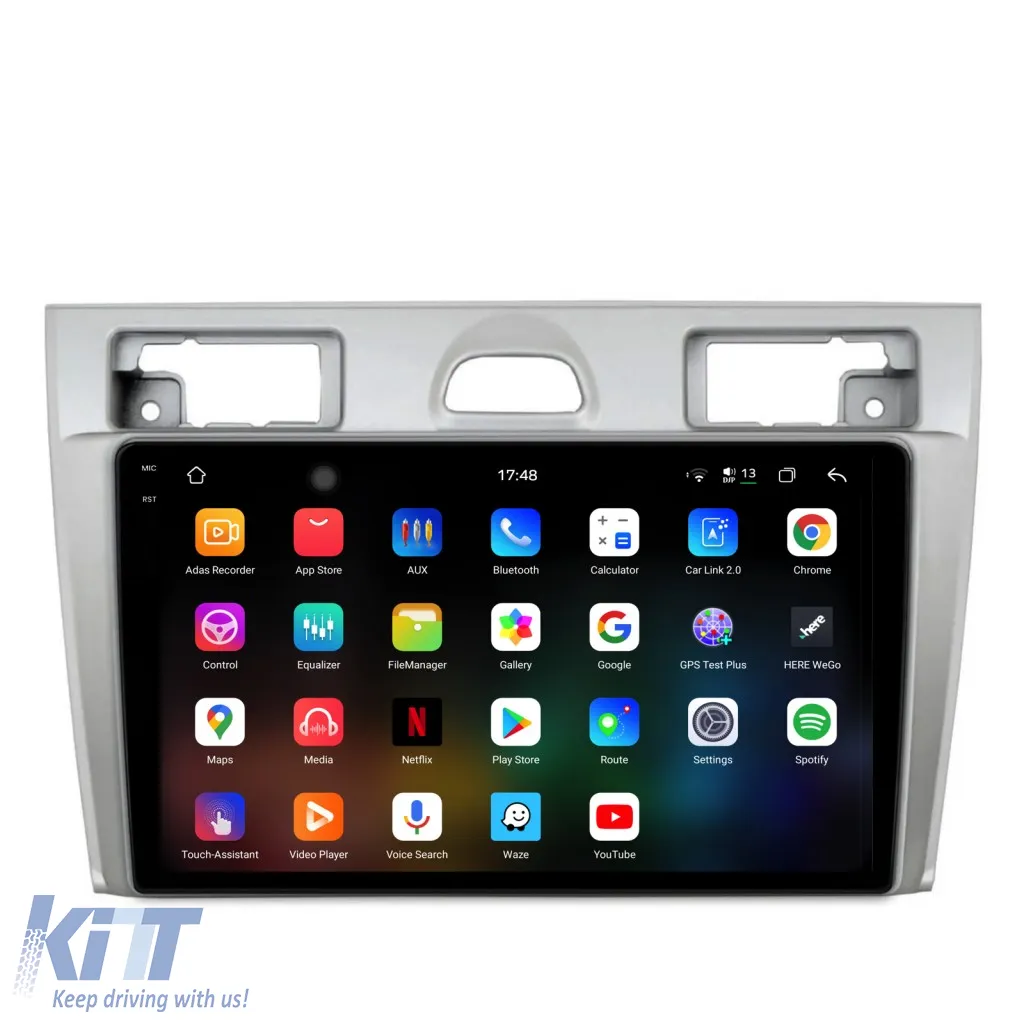 Dedicated Navigation suitable for Ford Fiesta (2004 - 2009), 2K, 12Gb RAM, 256Gb Storage, Android Auto, Carplay