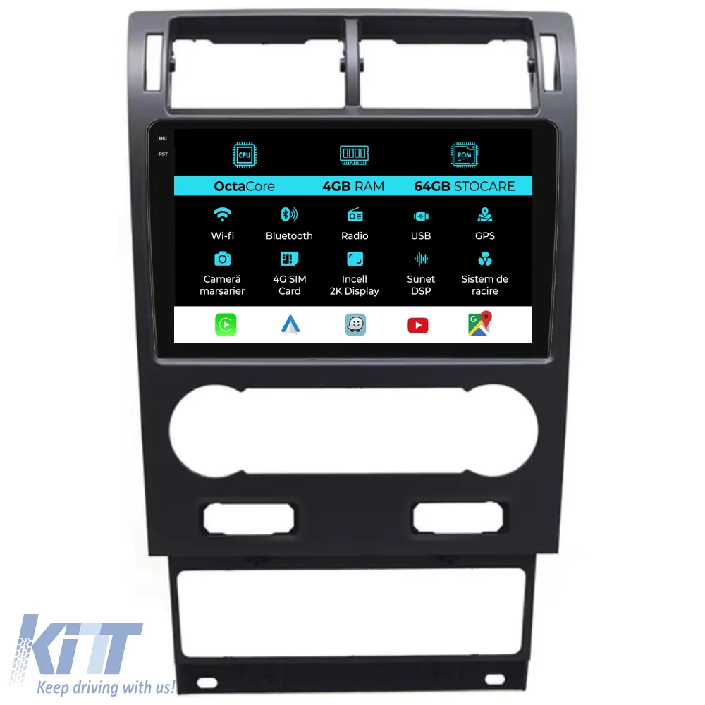 Dedicated Navigation suitable for Ford Mondeo (2000 - 2007), 2K, 4Gb RAM, 64Gb Storage, Android Auto, Carplay