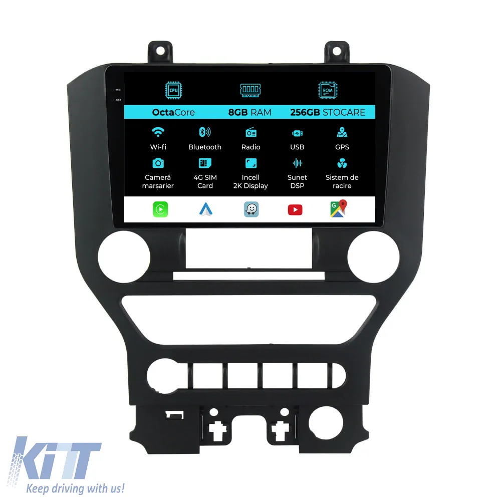 Dedicated Navigation suitable for Ford Mustang (2014 - 2021), 2K, 8Gb RAM, 256Gb Storage, Android Auto, Carplay