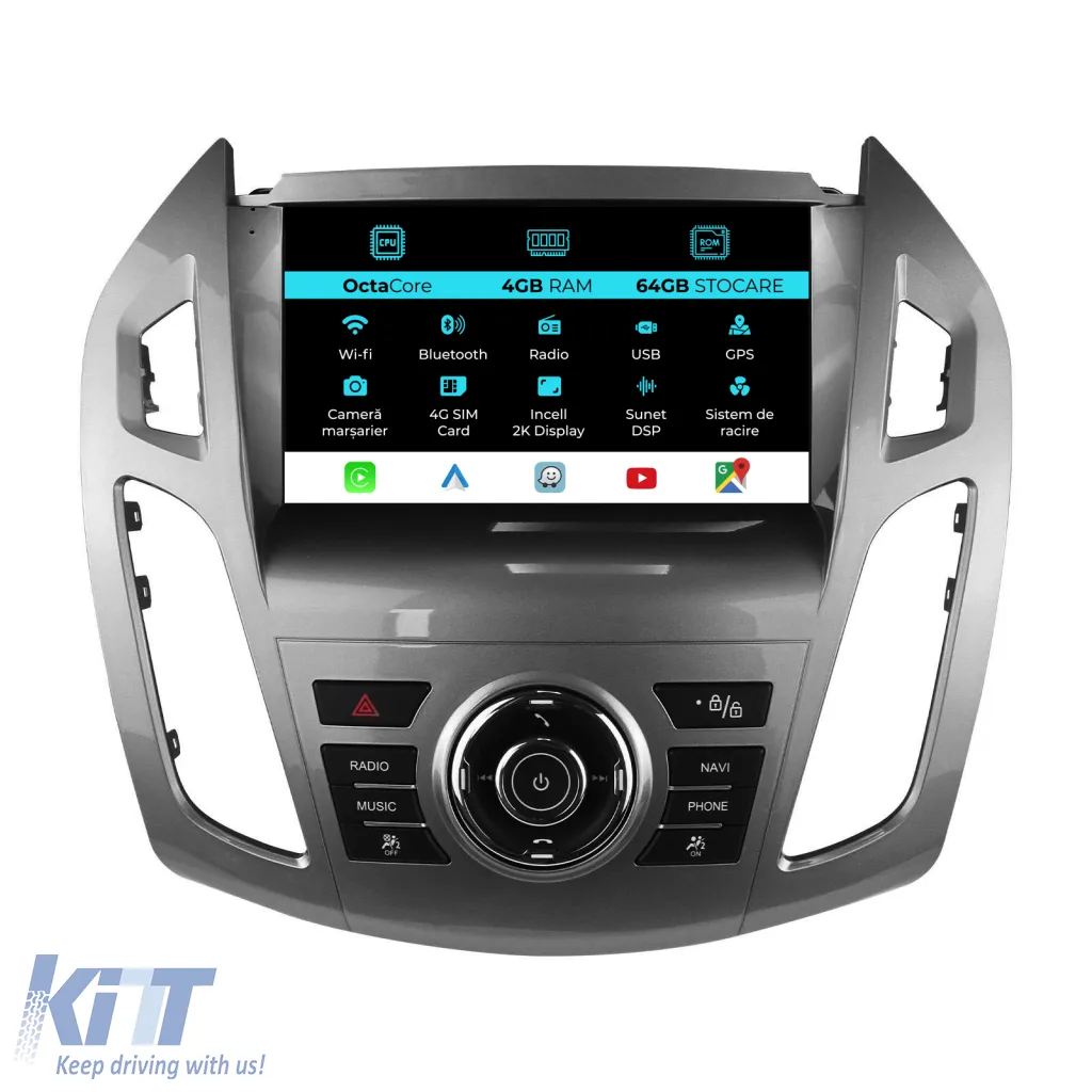 Dedicated Navigation suitable for Ford Tourneo Connect (2013 - 2022), 2K, 4Gb RAM, 64Gb Storage, Android Auto, Carplay