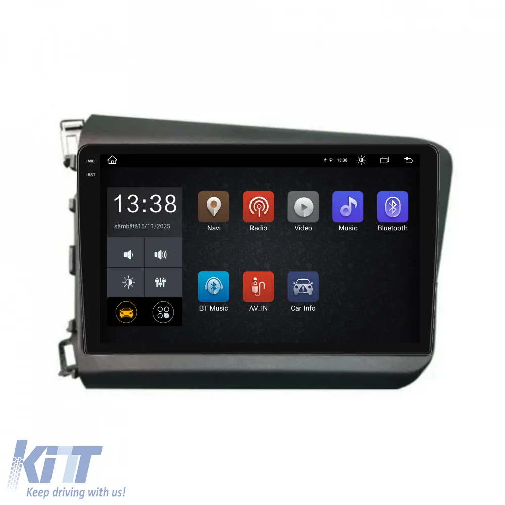 Dedicated Navigation suitable for Honda Civic IX Sedan (2011 - 2015), 2K, 4Gb RAM, 64Gb Storage, Android Auto, Carplay