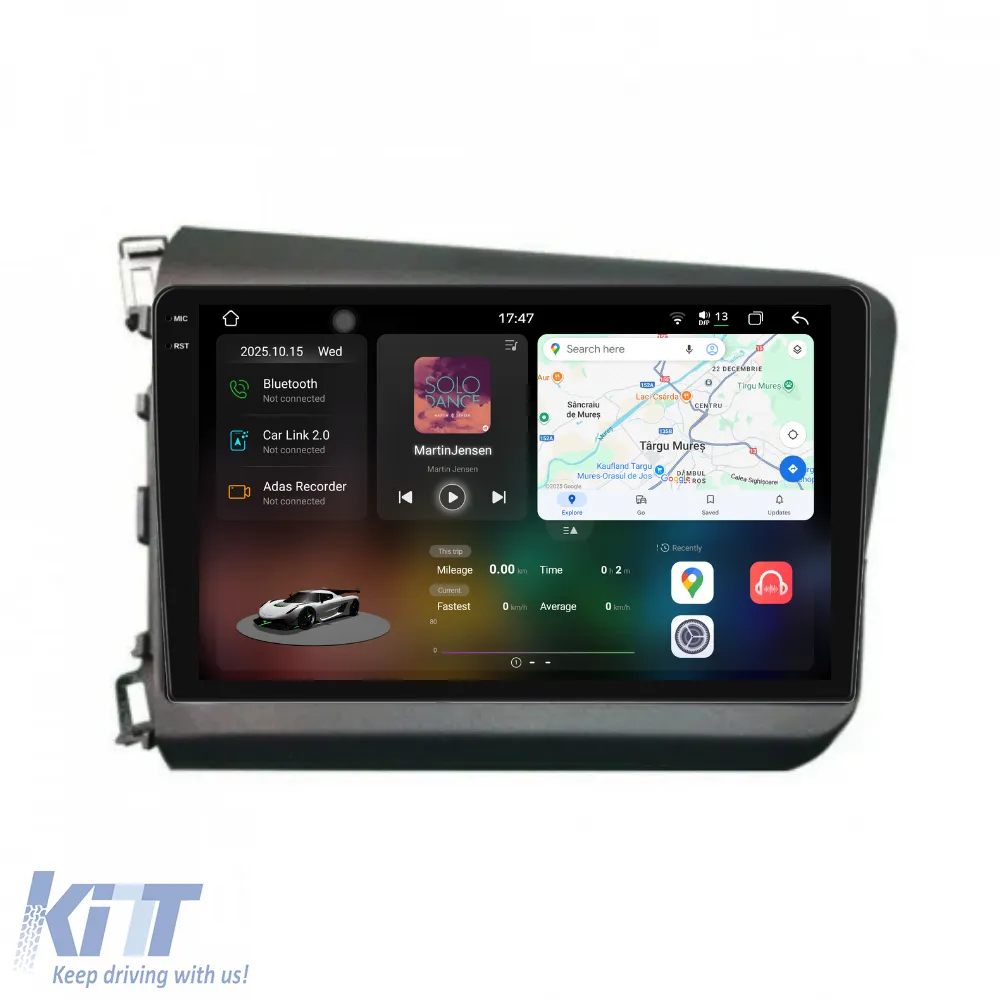 Dedicated Navigation suitable for Honda Civic IX Sedan (2011 - 2015), 2K, 12Gb RAM, 256Gb Storage, Android Auto, Carplay