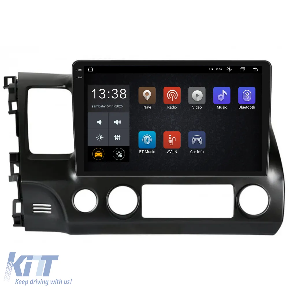 Dedicated Navigation suitable for Honda Civic VIII Sedan (2006 - 2011), 2K, 8GB RAM, 256GB Storage, Android Auto, Carplay