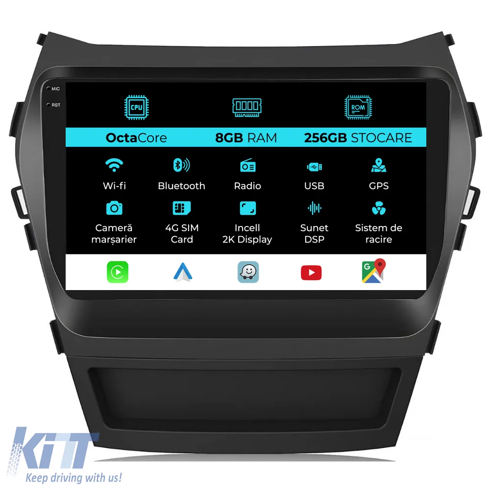 Dedicated Navigation suitable for Hyundai IX45 SantaFe (2013-2017), 2K, 8Gb RAM, 256Gb Storage, Android Auto, Carplay