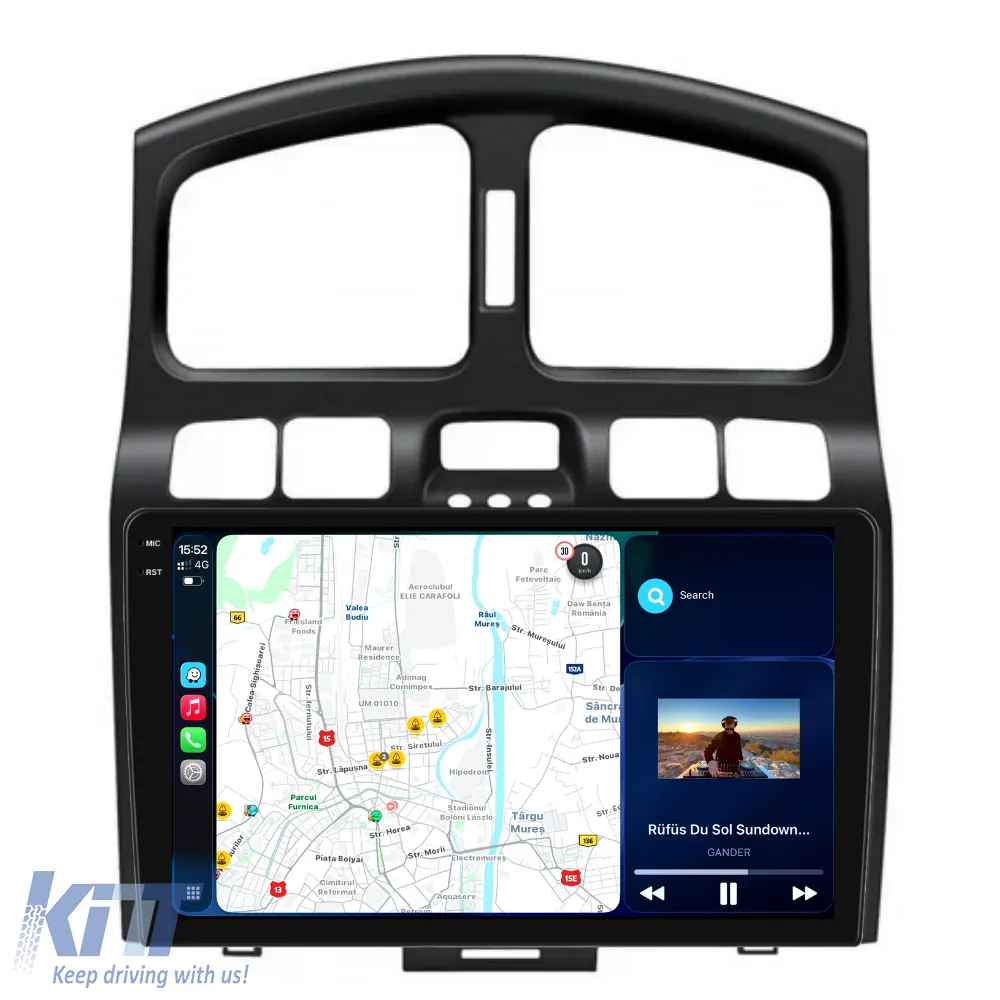 Dedicated Navigation suitable for Hyundai Santa Fe (2000-2006), 2K, 12GB RAM, 258GB Storage, Android Auto, Carplay
