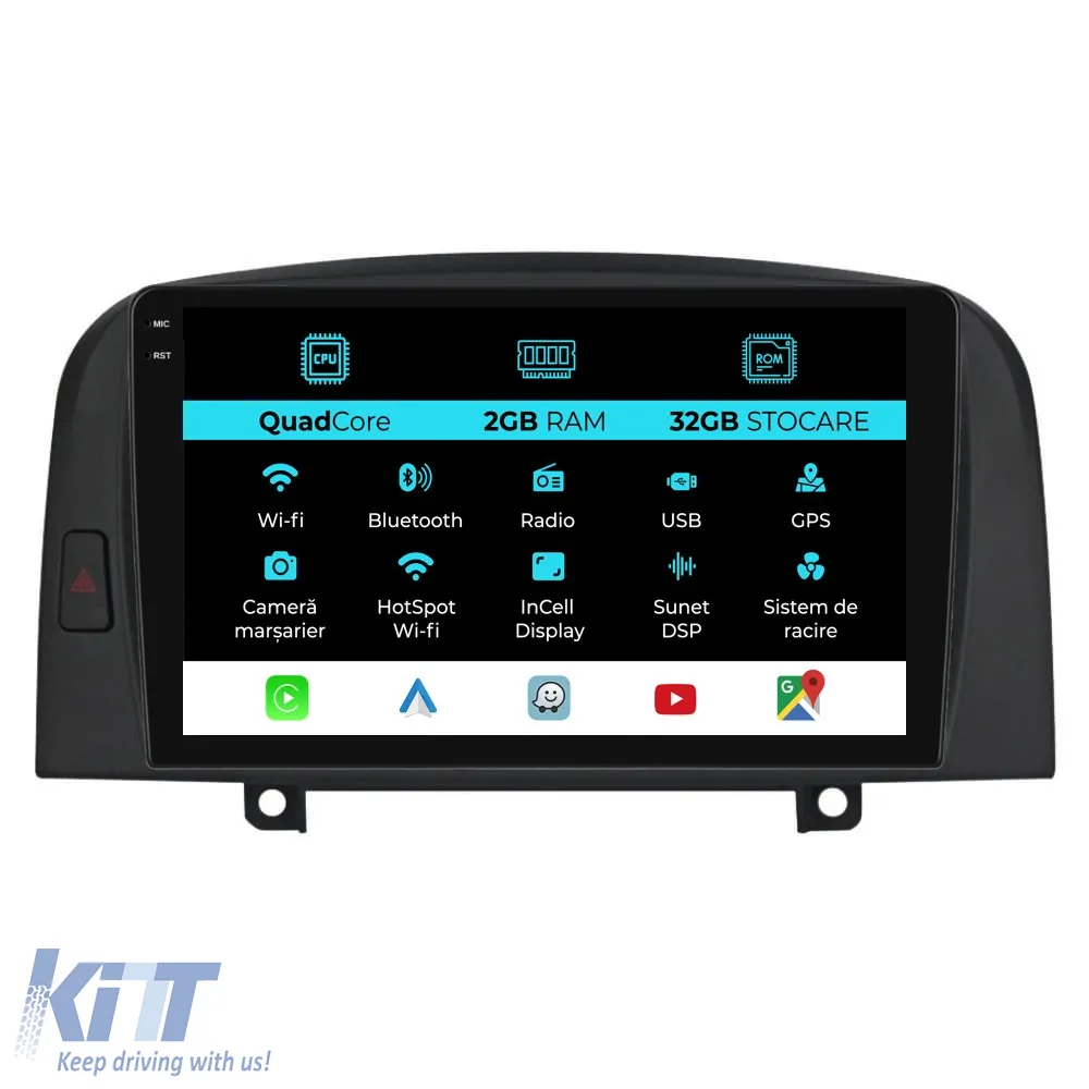 Dedicated Navigation suitable for Hyundai Sonata (2004 - 2008), 9 Inch, 2Gb RAM, 32Gb Storage, Android Auto, Carplay