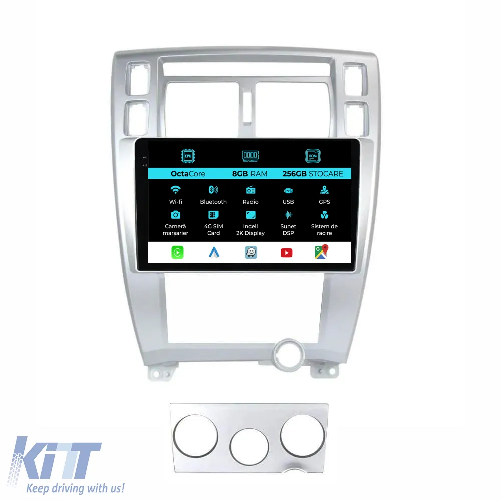 Dedicated Navigation suitable for Hyundai Tucson (2006-2013), 2K, 8Gb RAM, 256Gb Storage, Android Auto, Carplay