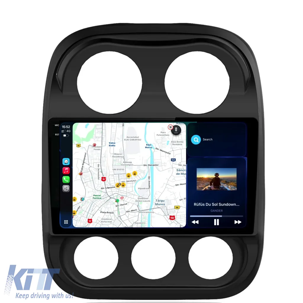 Dedicated Navigation suitable for Jeep Compass (2006-2010), 2K, 8Gb RAM, 256Gb Storage, Android Auto, Carplay