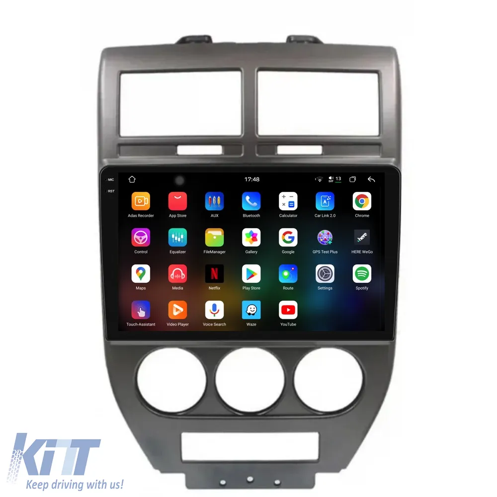 Dedicated Navigation suitable for Jeep Compass (2006-2010), 2K, 12Gb RAM, 256Gb Storage, Android Auto, Carplay