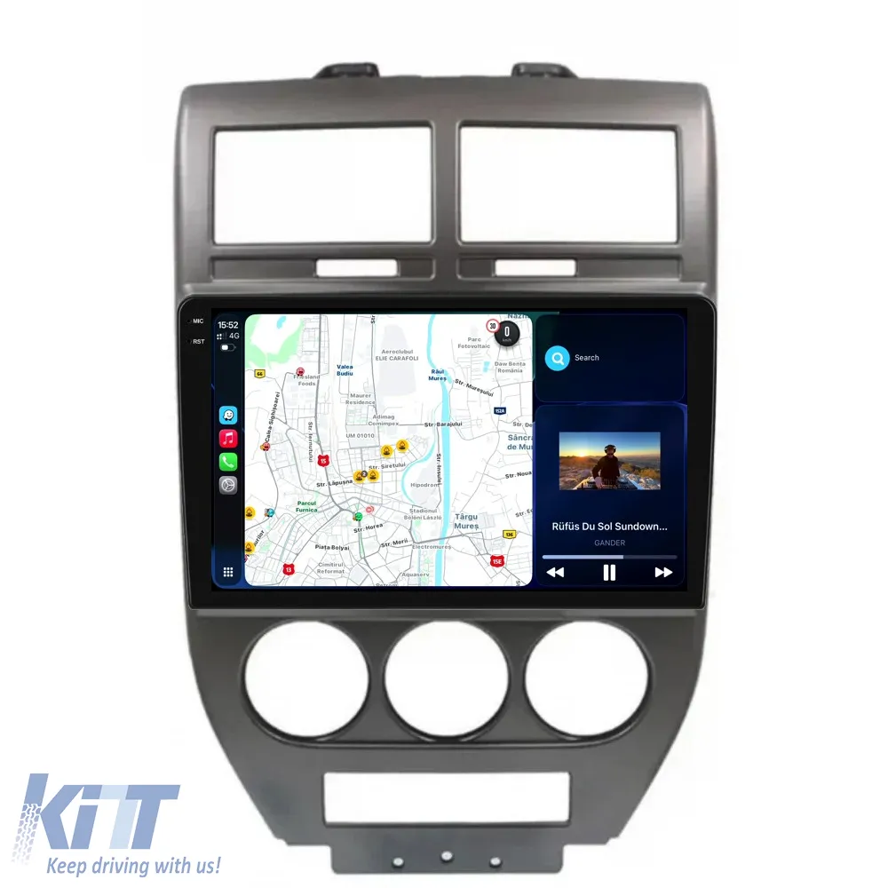 Dedicated Navigation suitable for Jeep Compass (2006-2010), 2K, 12Gb RAM, 256Gb Storage, Android Auto, Carplay