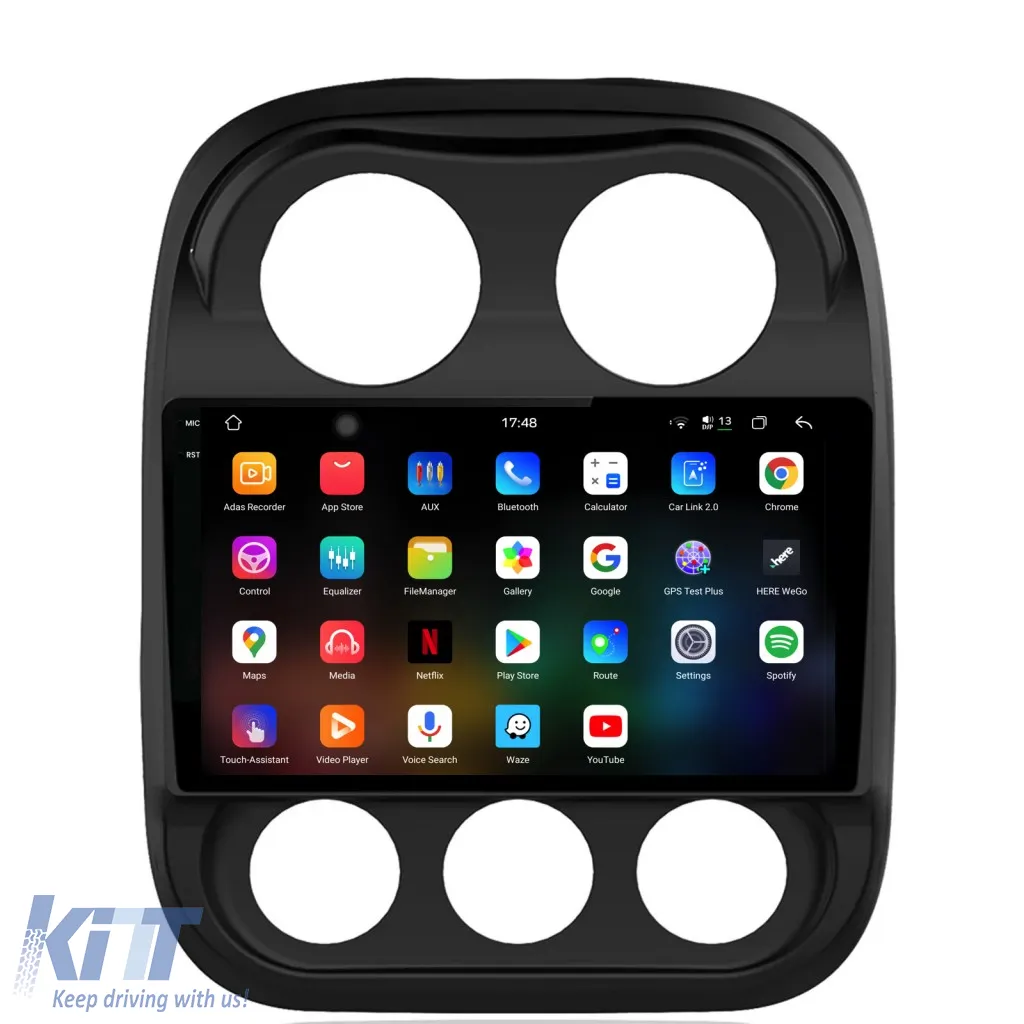 Dedicated Navigation suitable for Jeep Compass (2006-2010), 2K, 12Gb RAM, 256Gb Storage, Android Auto, Carplay