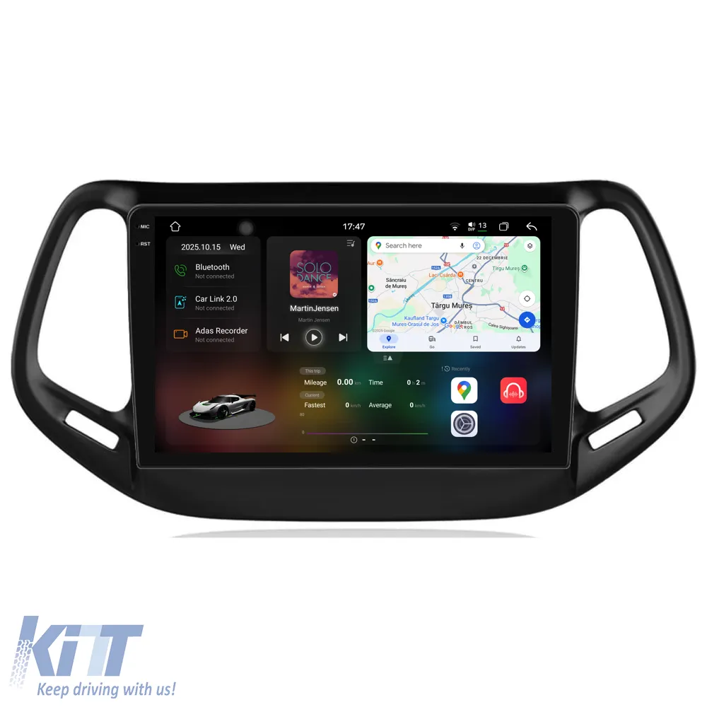 Dedicated Navigation suitable for Jeep Compass (2010-2016), 2K, 12Gb RAM, 256Gb Storage, Android Auto, Carplay
