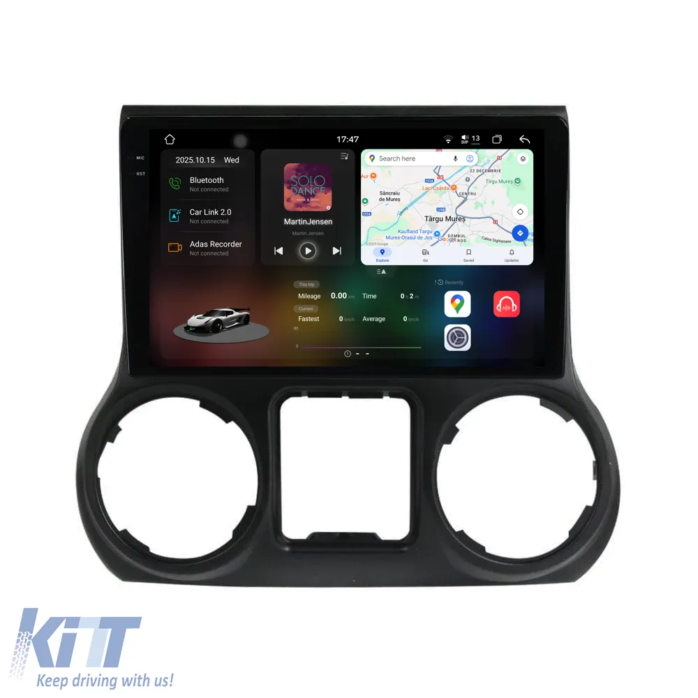 Dedicated Navigation suitable for Jeep Wrangler (2011-2017), 2K, 12Gb RAM, 256Gb Storage, Android Auto, Carplay