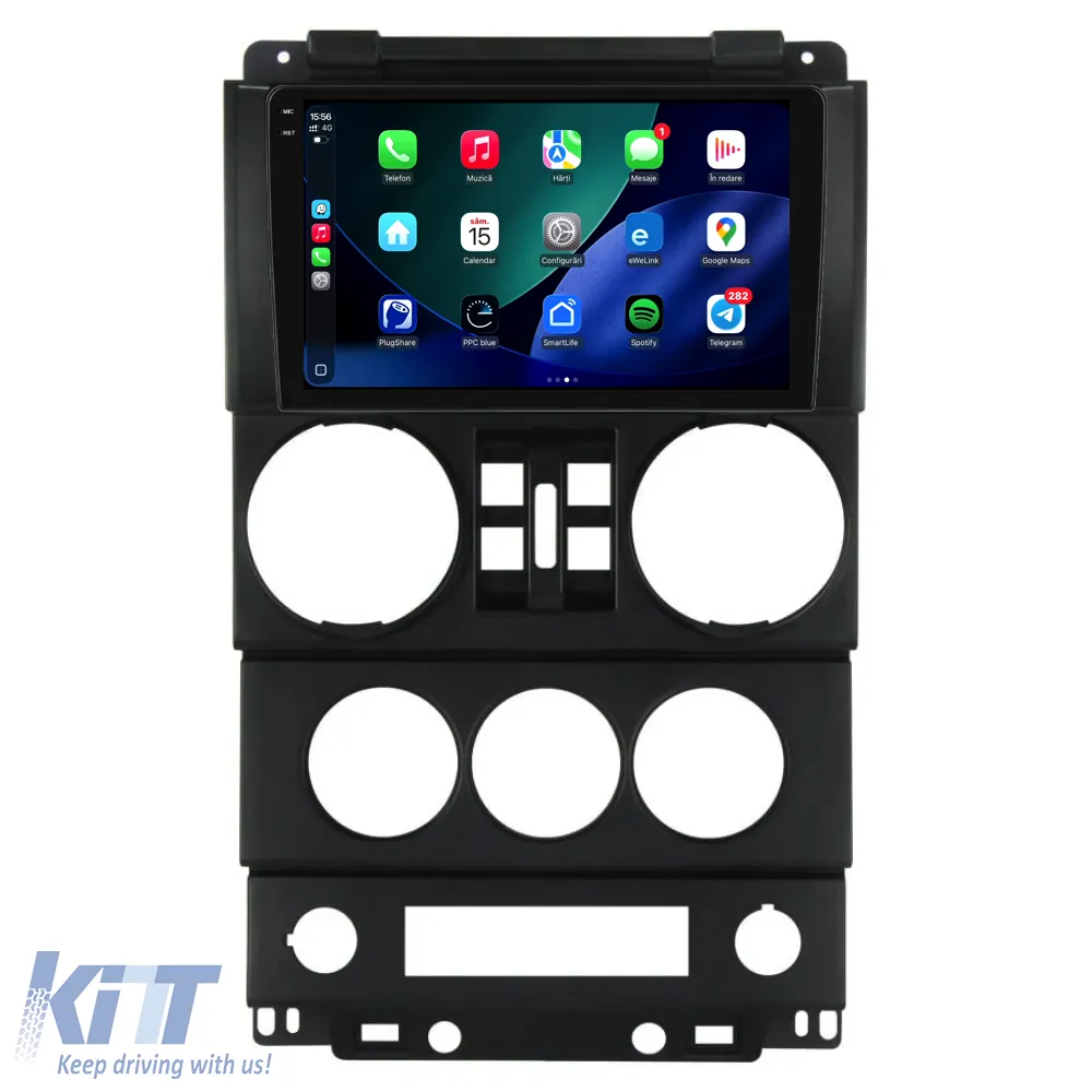 Dedicated Navigation suitable for Jeep Wrangler Rubicon (2008-2010), 2K, 8Gb RAM, 256Gb Storage, Android Auto, Carplay