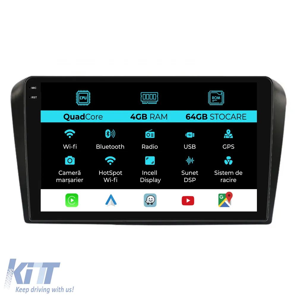 Dedicated Navigation suitable for Mazda 6 (2002-2008), QuadCore, 9 Inch, 4Gb Ram, 64Gb Storage, Android Auto, Carplay