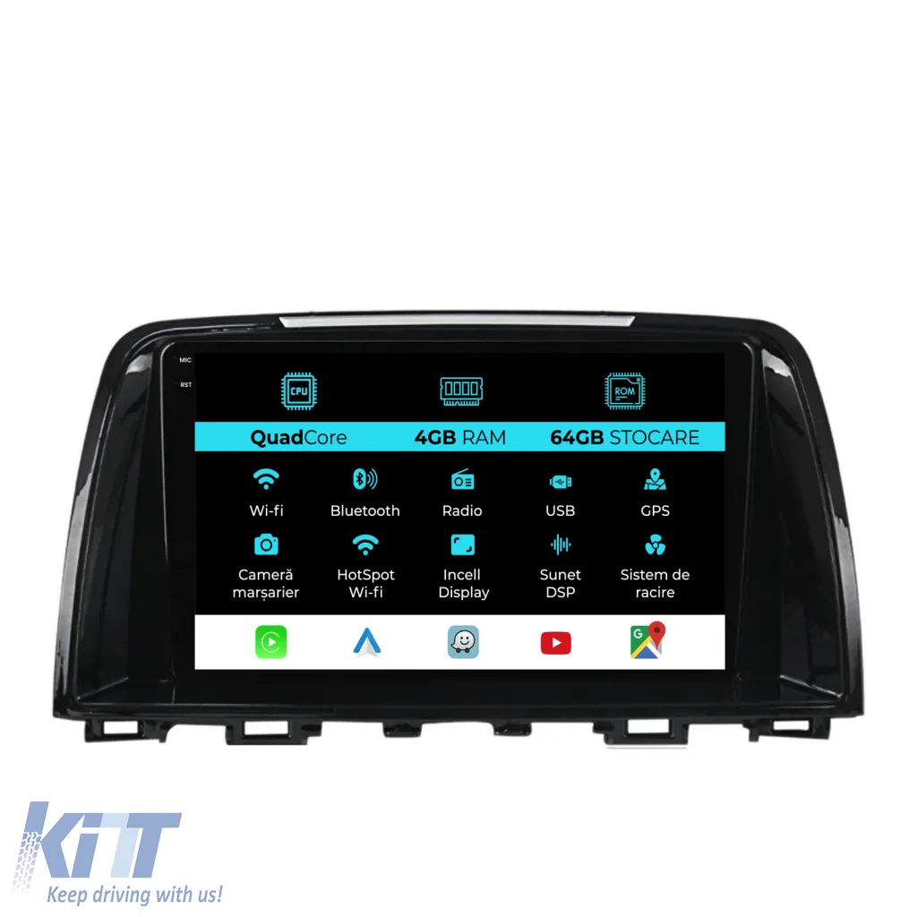 Dedicated Navigation suitable for Mazda CX-5 (2012 - 2015), QuadCore, 9 Inch, 4Gb Ram, 64Gb Storage, Android Auto, Carplay