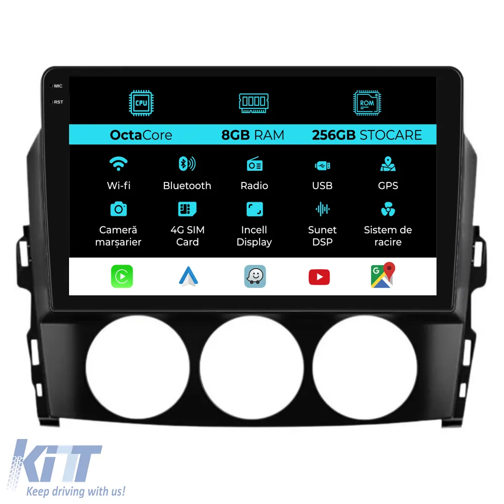 Dedicated Navigation suitable for Mazda MX-5 (2005 - 2015), 9 Inch, 8Gb Ram, 256Gb Storage, Android Auto, Carplay