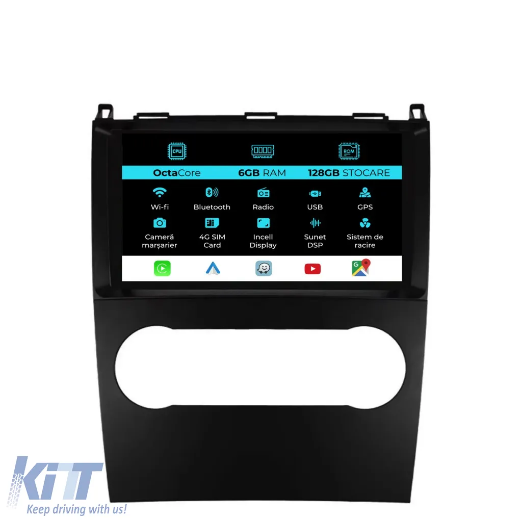 Dedicated Navigation suitable for Mercedes Benz A B Class (2004-2011), 9 Inch, 6GB RAM, 128GB Storage, Carplay