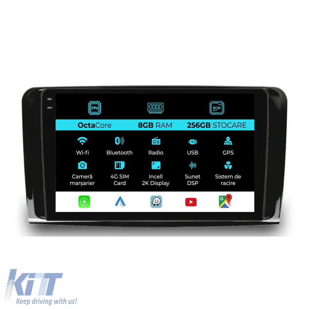 Dedicated Navigation suitable for Mercedes-Benz ML W164 (2005 - 2011), 2K, 8Gb RAM, 256Gb Storage, Android Auto, Carplay