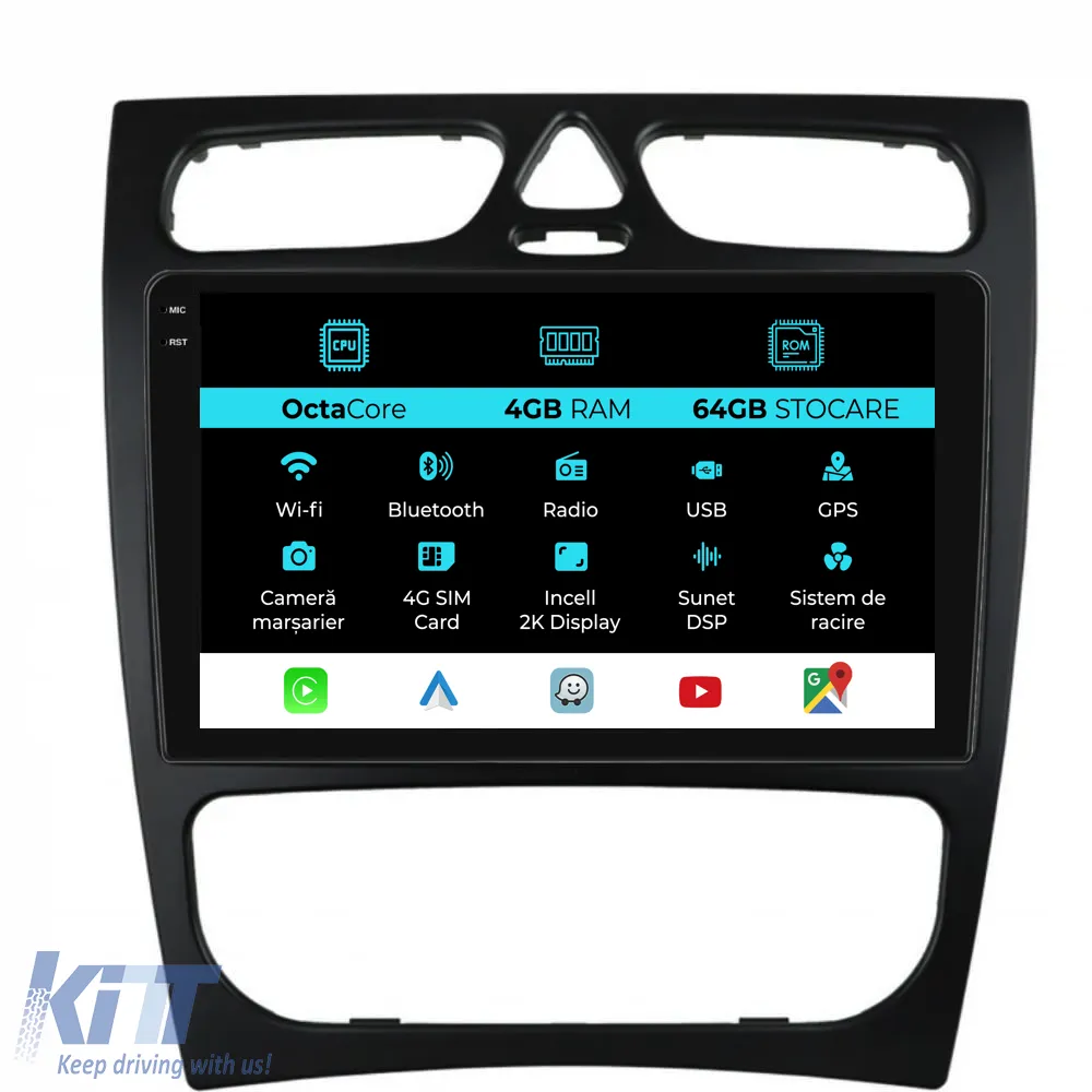 Dedicated Navigation suitable for Mercedes C-Class W203 CLK W209 (2000-2005), 2K, 4Gb RAM, 64Gb Storage, Carplay
